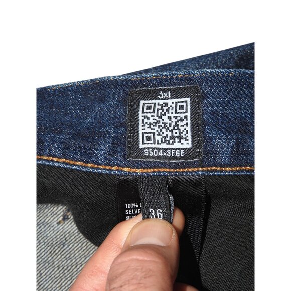 3x1 NYC M4 Selvedge 5 Pocket Button FLy Denim Jeans Made In USA Mens Size 36 - Picture 5 of 13
